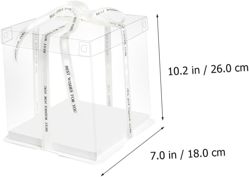 5pcs 8-inch Cake Boxes with Increased Height Food-grade Plastic Cake Carriers for Birthday Packaging and Dessert Storage