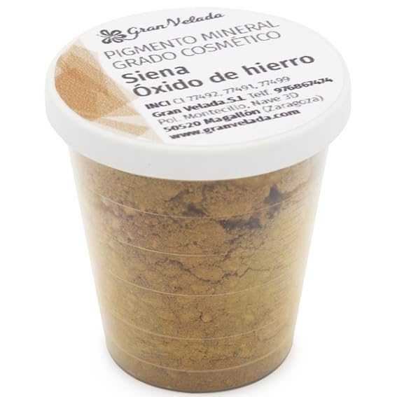 Pigmento Mineral Siena Óxido de Hierro Cosmético en Polvo | Ideal para Jabones, Maquillaje y Velas Naturales | Tonos Tierra Naturales Intensos | 100% Natural | 30 cc