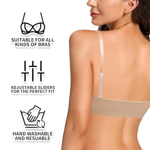 iMucci Clear Bra Straps 5Pairs Adjustable Clear Strap Invisible Bra Straps Non-Slip Shoulder Strap4