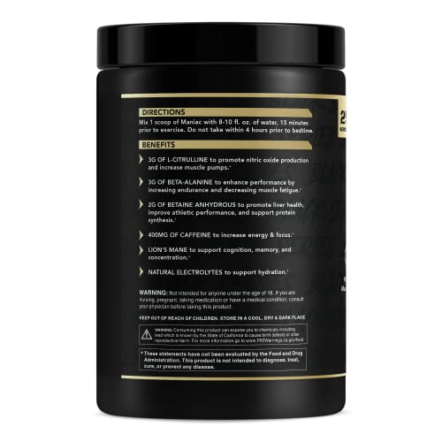 Anabolic Warfare Black Series Maniac, Pre-Workout Powder, Supports Nitric Oxide, Muscle Pumps, And Protein Synthesis*Apple Ambush #TOP1