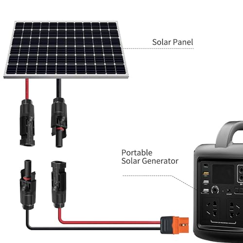 ZkeeShop Cabo Solar XT60i 10AWG 20Pés Compatível com EcoFlow River Delta e Outros 1Ano Garantia