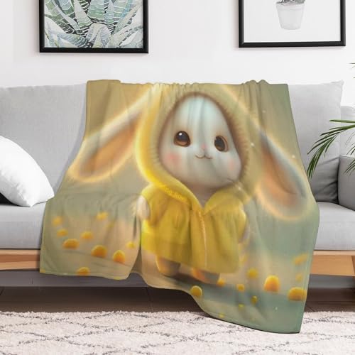 Couverture canapé lapin douce couverture chaude flannel lit voyage - 3