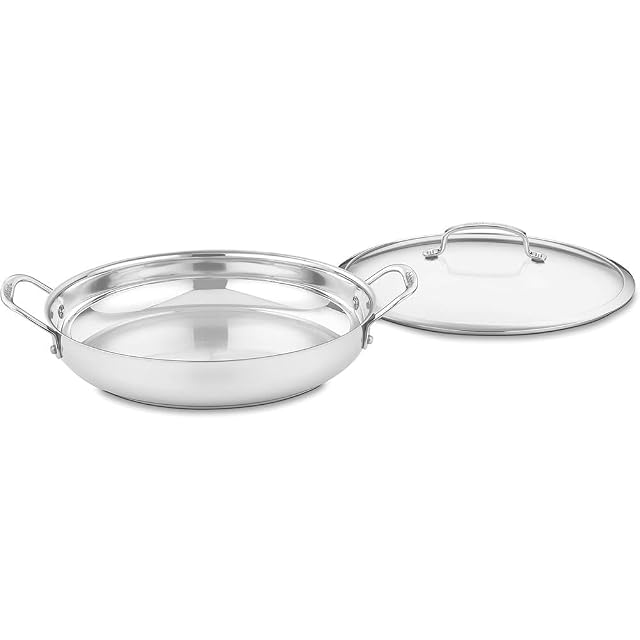 Cuisinart Contour Stainless 12-Inch Everyday Pan with Glass Cover