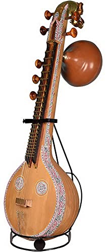 HEAVY METAL FOLDING FLOOR STAND FOR INDIAN SITAR, SARASWATI VEENA, TANPURA. SELF-STANDING SELF-SUPPORTING