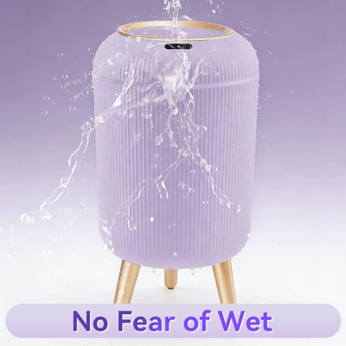Image of Motion Sensor Bathroom Trash Can with Lid, 3 Gallon /11L Automatic Bathroom Wastebasket,Touchless Trash Bin with Removable Legs for Kitchen,Office,Toilet,Bedroom,Smart Sensor Trashcan-Purple