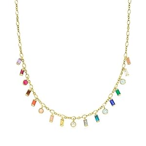Ross-Simons 1.90 ct. t.w. Multi-Gemstone Drop Necklace in 18kt Gold Over Sterling. 18 inches