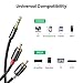 immagine 1UGREEN Cavo Adattatore 3,5mm a 2RCA Maschio Audio Stereo per Connessione tra Smartphone, MP3 Player, Tablet ad Altoparlante, Amplificatore, Dvd, Home Theater ECC, 2 Metri - Nero