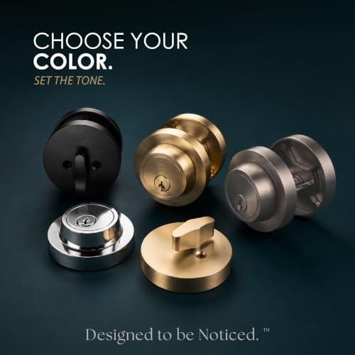Mega Handles Ralph Deadbolt Lock (1 Pack), Front Door Lock, Satin Brass by Mega Handles - Used condition - Image 9