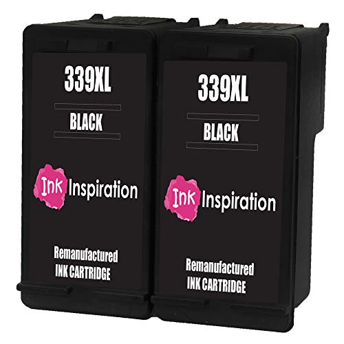 Ink Inspiration Negro 2 Cartuchos de Tinta Remanufacturados para HP 339 DeskJet 5740 5745 5940 6540 6620 6840 6980 9800 Photosmart 2570 2573 2575 2605 2610 2710 8050 8150 8450 8750