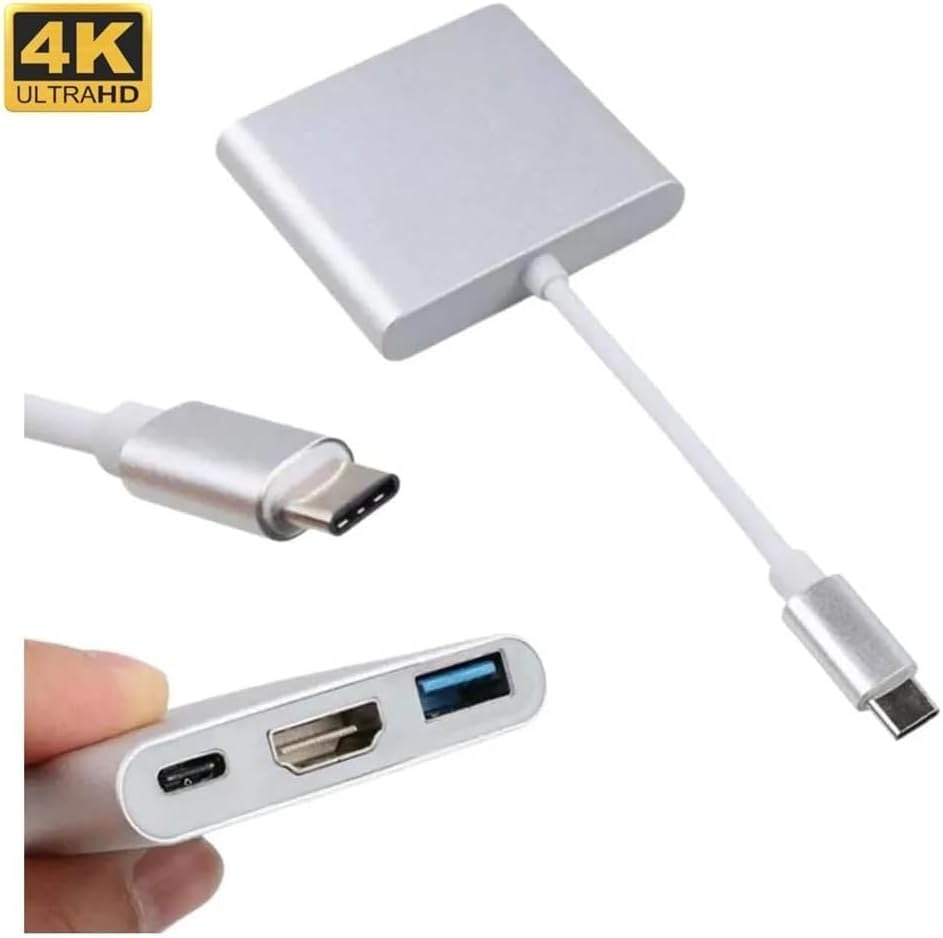 Adaptador USB-C para HDMI 4K, USB 3.0 e Carga PD - Compatibilidade com MacBook, Thunderbolt 3 e DEX Android - Eleva Sua Exper