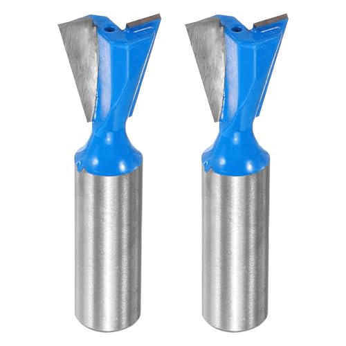 QUARKZMAN 2pz Fresa per Dovetail 3/4 Diametro 1/2 Asta Carburo di Tungsteno 14 Gradi Fresa per Giunti Dovetail per Cassetti Armadietto Lavorazione Legno Finitura Finita