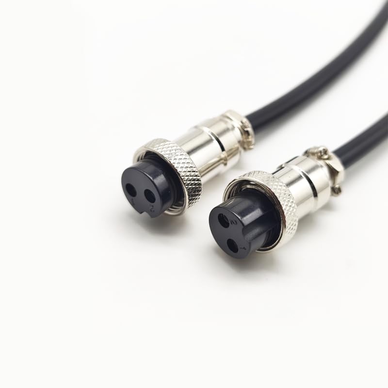 Cable conector aviación GX16 2 pines hembra a hembra 1 metro miniatura 2