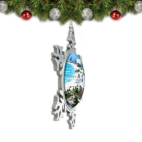 Umsufa Mexico Cancun Christmas Ornament Tree Decoration Crystal Metal Souvenir Gift #TOP1