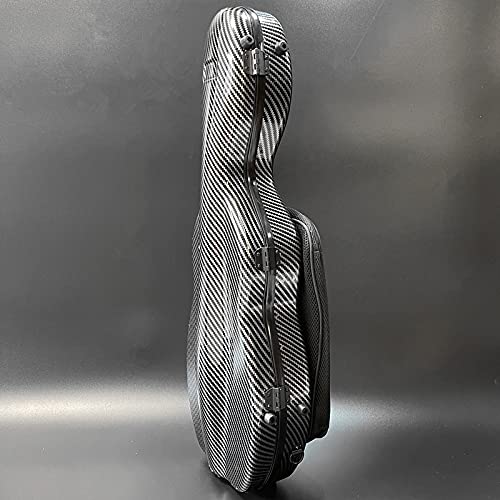 LANDTOM Étui pour violon 4/4 en fibre de carbone avec double bandoulière, résistant à la pression et à l'usure, avec sac de partition de musique (gris clair)
