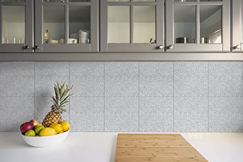 Baldosas autoadhesivas Decormat para pared y suelo PVC Mosaico gris 9 Piezas 30x30cm 5
