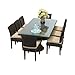 TK Classics Venice Rectangular Outdoor Patio Dining Table with 8 Armless Chairs Wheat