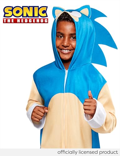 Rubies 641276M Sonic The Hedgehog Jumpsuit Kids Costume, Boys, Girls, Multicolour, 6-8 Years Halloween, World Book Day