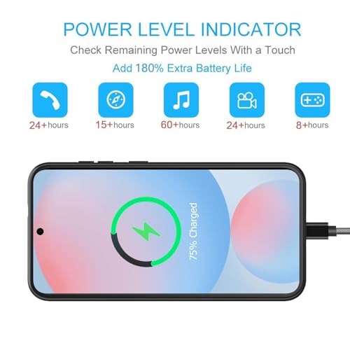 Image of Battery Case for Galaxy S24 FE, Upgraded 12000mAh Portable Protective Wireless Charging Case Compatible with Galaxy S24 FE 5G (6.7 inch) Rechargeable Extended Battery Pack Charger Case (Black)
