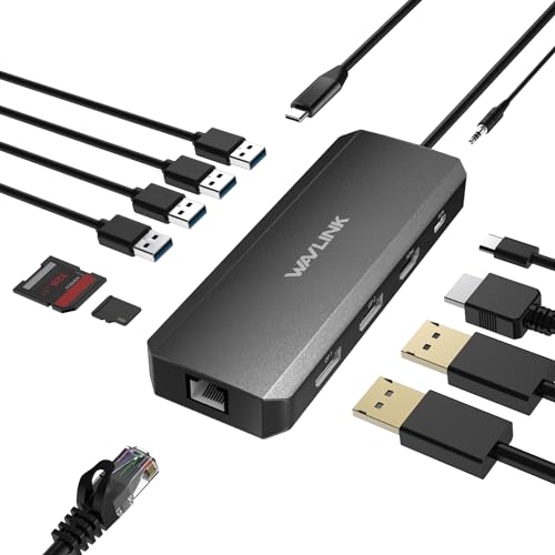 Laptop Docking Station,12 in 1 Triple Display USB C Hub