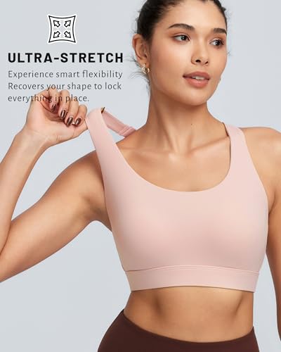 Image of RUNNING GIRL Sports Bra for Women High Support, Molded Cup High Impact Sports Bras with Sewn in Pads Workout Running Bra