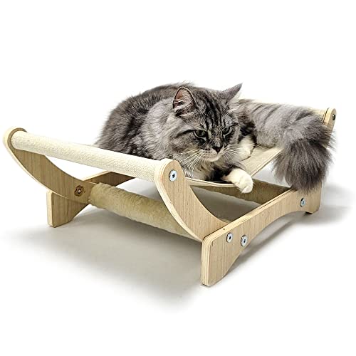 Heykitten 24In Cat Hammock, Elevated Couch Bed With Sturdy Stand, Raised Lounging Perch Chair For Indoor Kittens And Adult Cats (Beige Canvas) #TOP2