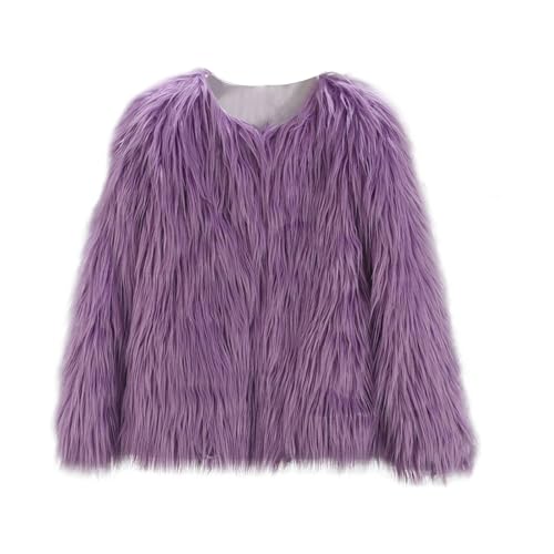 Girls Faux-Fur Jacket Coat Winter Snowday Thick Warm Fashion Cool Clothes Fleece Furry Coat Fuzzy Cardigan for Girls