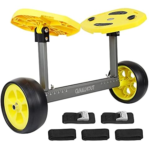 CANALHOUT Extended Aluminum Kayak Cart for Kayak Canoe Surfboards, Load-Bearing 240 Pounds, Tool-Free Assembly Cover