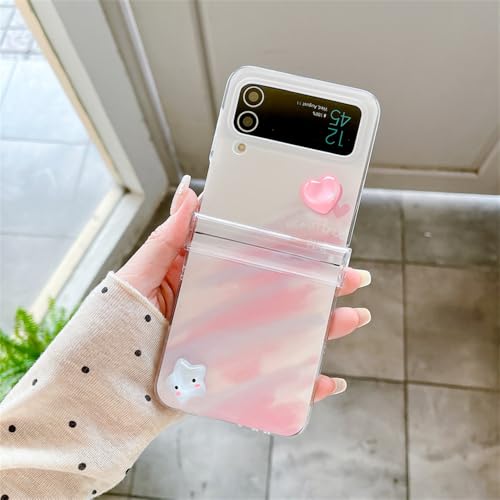 Coque Galaxy Z Flip 6 5 4 3 avec bracelet de poignet étoile 3D et chaîne amovible