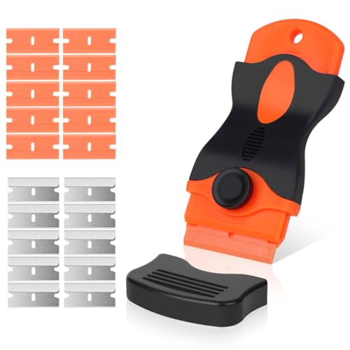 Flintronic Raspador Vitroceramica, 1 Rasqueta Multiusos Profesional con 20 Cuchillas para Ventanas,...