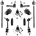 Detroit Axle - 2WD ONLY New Complete 12-Piece Front Suspension Kit for Dakota & Durango 2x4-10-Year Warranty- All (4) Upper & Lower Ball Joints, All (4) Inner & Outer Tie Rods...