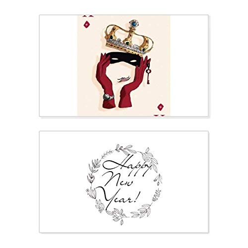 Cartes à jouer Diamond K du Nouvel An avec message de vœux