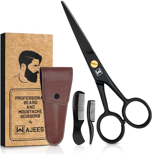 WAJEES Mustache & Beard Scissors for Men – Professional 5