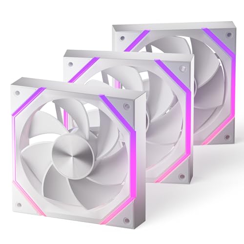 Asiahorse Nyota 120mm Case Fan with Efficient Cooling, ARGB Fan Lighting, 800-1800RPM Speed Control, and Whisper-Quiet Operation Under 29 dB, Unique Design for PC