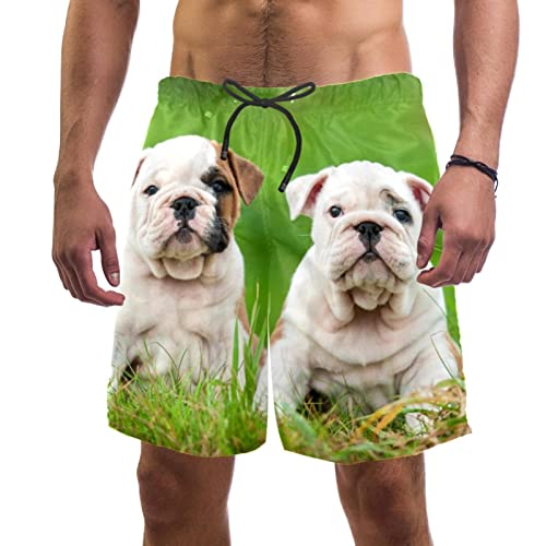 Maillots de bain pour hommes JDEZ imprimé bouledogues avec cordon