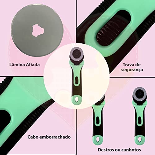 Bases para Corte Placa Grande A1 90x60 Régua Metal 60cm Cortador 45mm Patchwork Artesanato Scrapbook