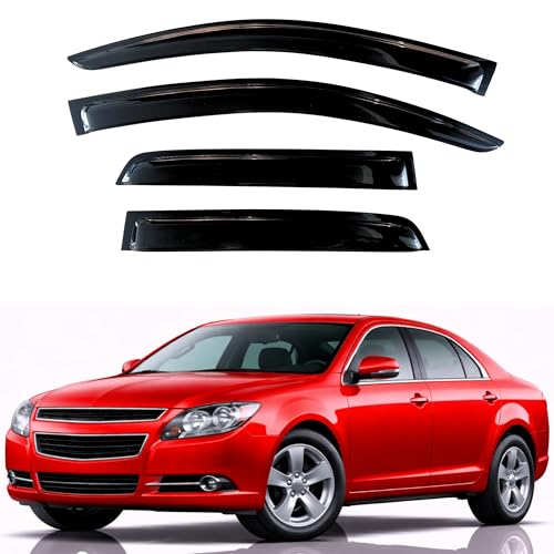 Image of KPY Rain Guards Fit for 2008-2012 Chevrolet Malibu, Out-Channel Window Visors Vent Wind Deflectors 4PC, Car Accessories for 08-12 Chevy Malibu
