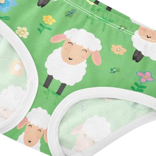 Personalized Toddler Underwear Custom 2t Cotton Cute Panties Girl Cute Cartoon Sheep Floral Green Briefs Girls Undies4