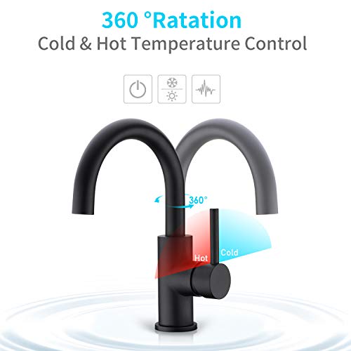 Crea Bar Sink Faucet Single Hole Matte Black Bathroom Kitchen Faucet Small Prep Wet Mini Faucet For Campers Marine Vessel Outdoor Farmhouse Vanity Lavatory Tap #TOP1