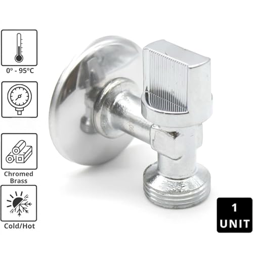 Eckventil 3/4 für Waschmaschine und Spüle - 90° Messing Untertischarmatur für Bad, Küche, Bar, Hausinstallation - Absperrventil robust und kompakt 681439