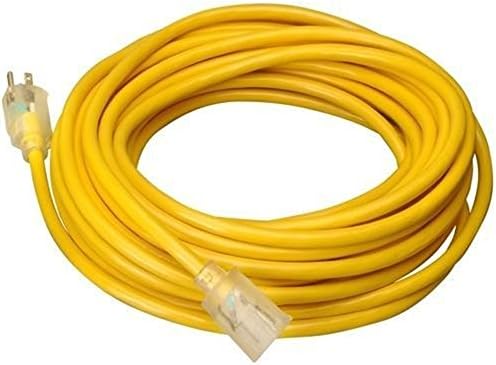 Extension Cords 35 FT 14 Gauge Indoor Outdoor Heavy Duty Power Extension Cord Yellow UL w/ Light