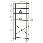 HOOBRO Over The Toilet Storage, 4-Tier Over Toilet Bathroom Organizer, Freestanding Above Toilet Shelf with Adjustable Feet, Space Saving, Easy to Assemble, Rustic Brown and Black BF64TS01 - Image 2
