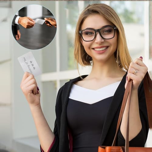 Metall Visitenkarte, Leere Silber-Material-Visitenkarten - Robuste Aluminium Platte für Kreditkarten und Visitenkarten, Perfekt für DIY-Projekte und vielseitige Anwendungen