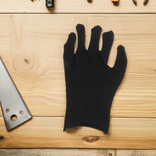 Guantes de trabajo de algodón negro resistentes para protección laboral 5
