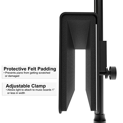 Cocoweb Gpled22D 22" Grand Piano Lamp, Led, Adjustable, Quality Lighting In Black With Brass Accents, With Plug-In Adapter #TOP5