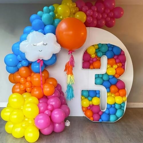 Image of Voircoloria Balloons, 66pack 12inch Assorted Color Rainbow Latex Party Balloons for Wedding, Birthday, Graduation, Bridal Shower, Baby Shower, Gender Reveal, Anniversary Party Decorations