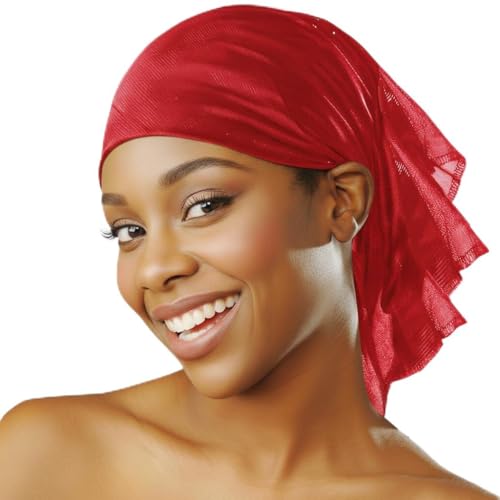 DONNA Satin Square Head Scarf – 30”x30” Large Satin Scarf for Hair Protection, Soft & Smooth Head Wrap for Sleeping or Daily Wear, Multi-Purpose Hair Accessory for Women, Red