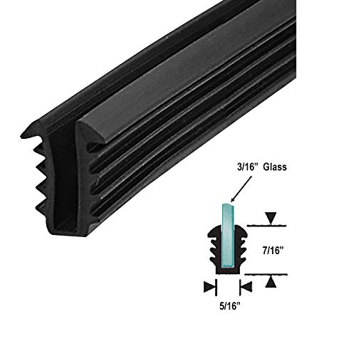Black Shower Door Replacement Glazing Vinyl Spline - 3/16 Glass - 18 ft