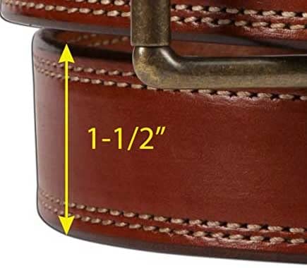 Handcrafted Double Stitched Bridle Leather Belt, 100% Solid Leather Belt, 1-1/2" Amish Made in Lancaster PA4
