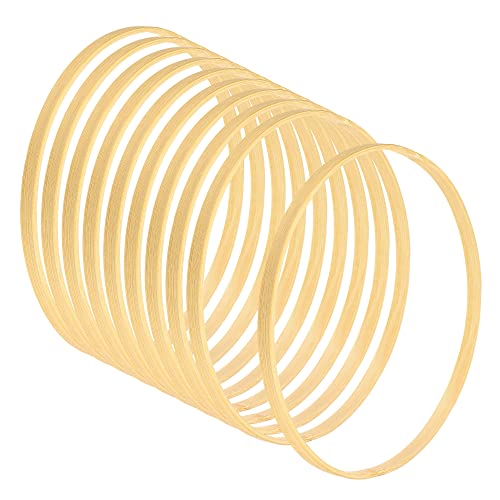 PATIKIL 7.9 Inch Wooden Bamboo Floral Hoop, 10Pack Craft Rings for DIY Wedding Wreath Decor Dream Catcher and Hanging Crafts