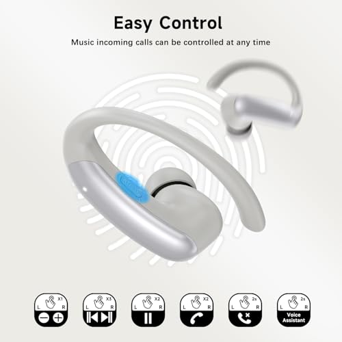 Écouteurs sans fil Bluetooth 5.4 stéréo et légers avec micros ENC intégrés